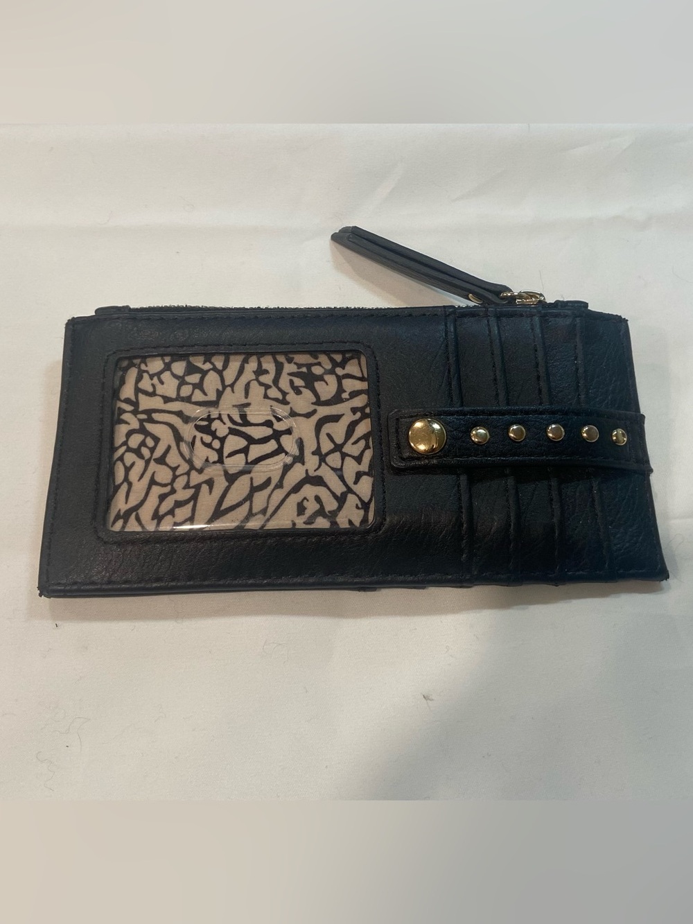 Black Women's Zip Wallet with ID Window